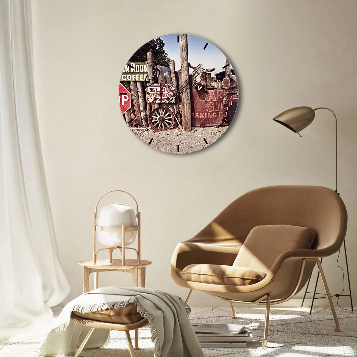 Reloj de pared - Reloj de vidrio - Y el tiempo se detuvo - 40x40 cm