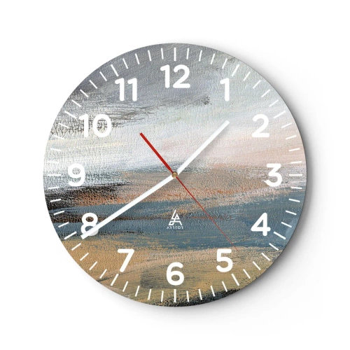 Reloj de pared - Reloj de vidrio - Abstracción: paisaje nórdico - 30x30 cm