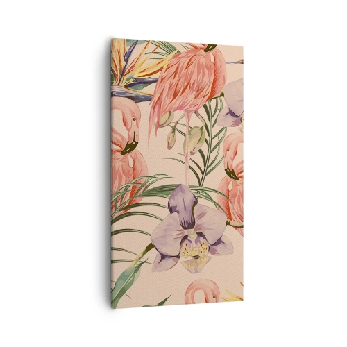 Cuadro sobre lienzo - Impresión de Imagen - Un ballet rosa en flores - 55x100 cm