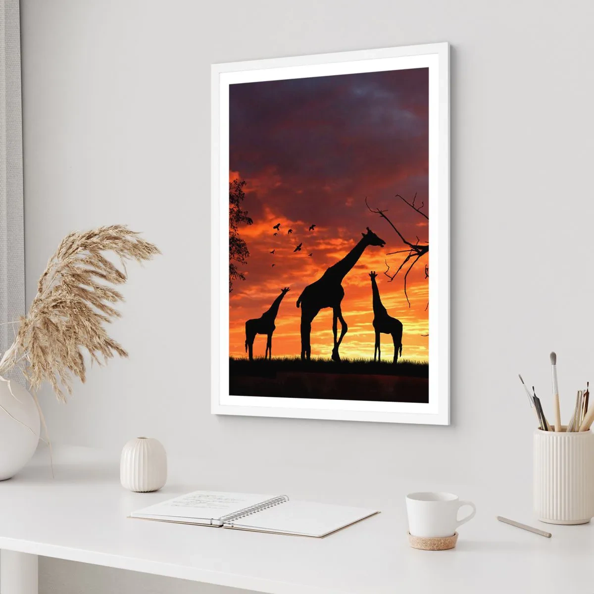 Póster en marco blanco - Una pequeña cena con tus seres queridos - 70x100 cm