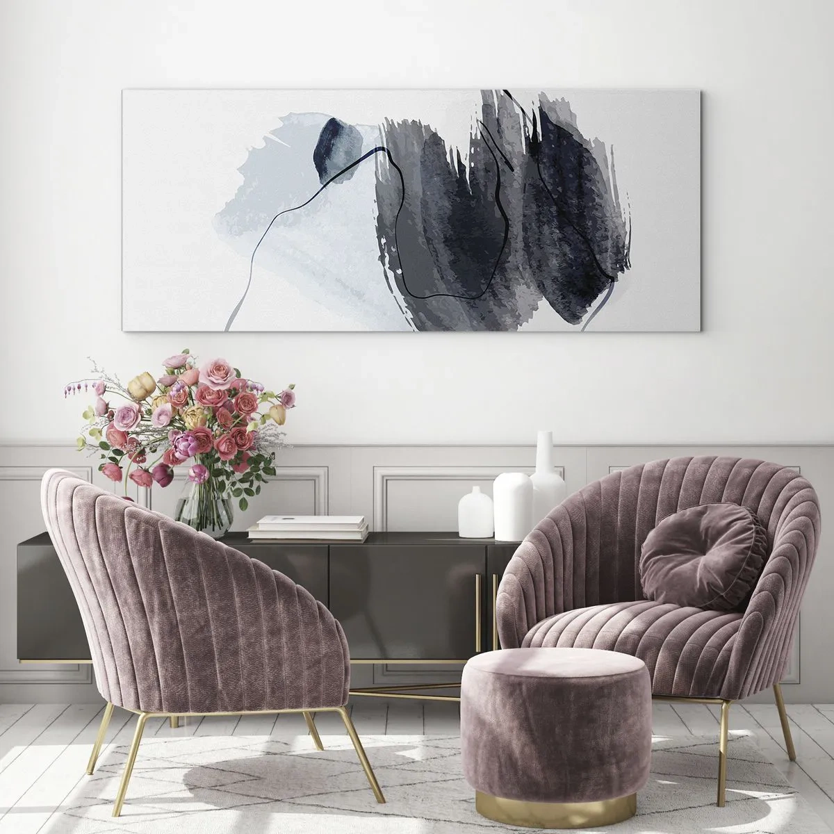 Cuadro sobre vidrio - Impresiones sobre Vidrio - Intensidad y movimiento - 90x30 cm