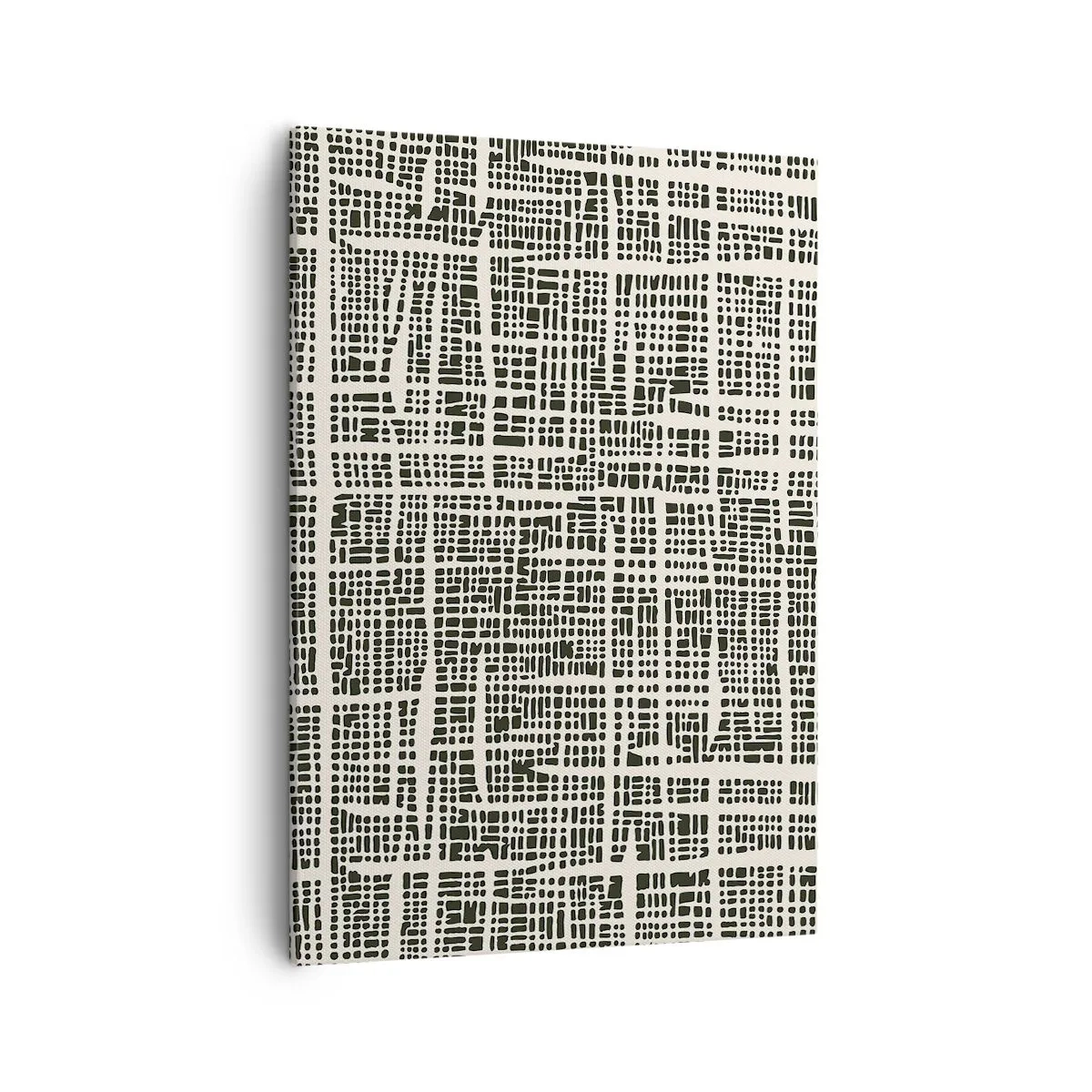 Cuadro sobre lienzo - Impresión de Imagen - Un patrón geométrico que se asemeja a una cuadrícula sobre un fondo claro. - 50x70cm - Composición del tejido - Decoración de pared moderna para salón y dormitorio ARTTOR