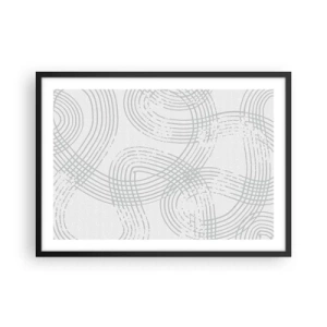 Póster en marco negro - Un patrón sutil con líneas entrelazadas en tonos claros. - 70x50cm - No hay camino recto - Decoración de pared moderna para salón y dormitorio ARTTOR
