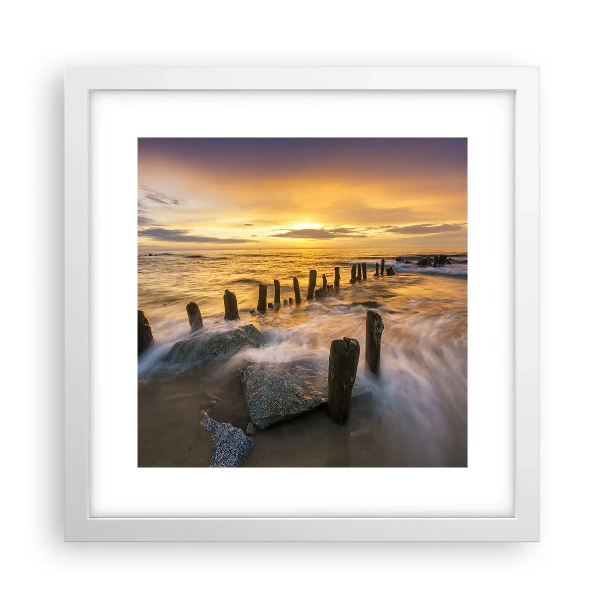 Póster en marco blanco - La cruda belleza del Báltico - 30x30 cm