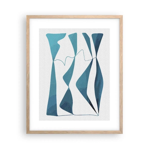 Póster en marco roble claro - Abstracción: un compuesto turquesa - 40x50 cm