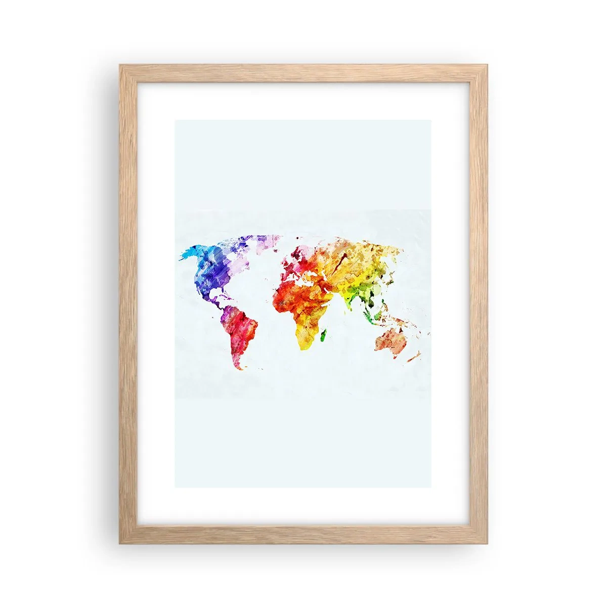 Póster en marco roble claro - Todos los colores del mundo - 30x40 cm