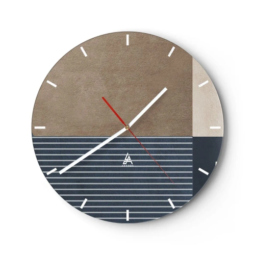 Reloj de pared - Reloj de vidrio - Composición de sencillez y redondez - 40x40 cm