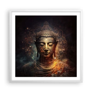 Póster en marco blanco - Equilibrio espiritual - 60x60 cm