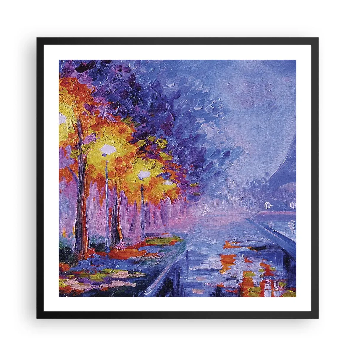 Póster en marco negro - Un paseo de ensueño - 60x60 cm