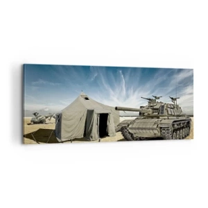 Cuadro sobre lienzo - Impresión de Imagen - Campaña militar - 100x40 cm