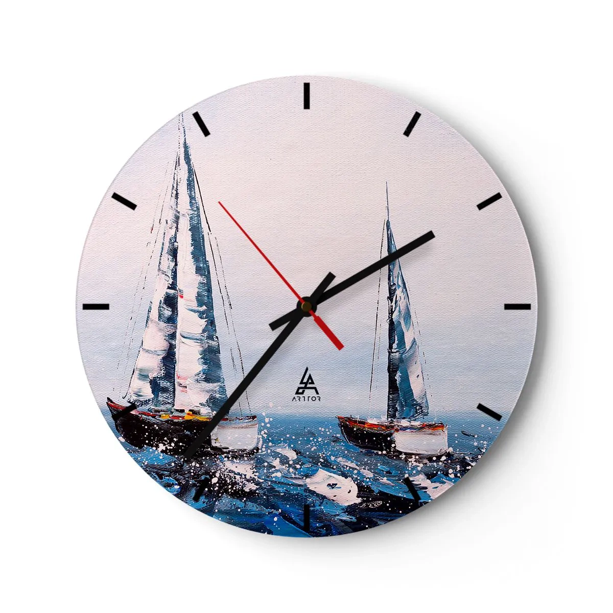 Reloj de pared - Reloj de vidrio - Hermandad del viento - 40x40 cm
