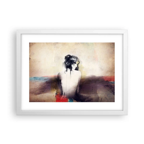 Póster en marco blanco - Líneas suaves, formas ovaladas - 40x30 cm