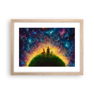 Póster en marco roble claro - Amor y amistad - lo único entero - 40x30 cm