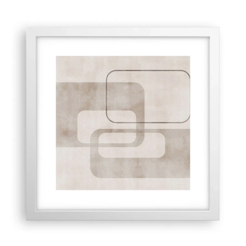Póster en marco blanco - Fuga geométrica - 30x30 cm
