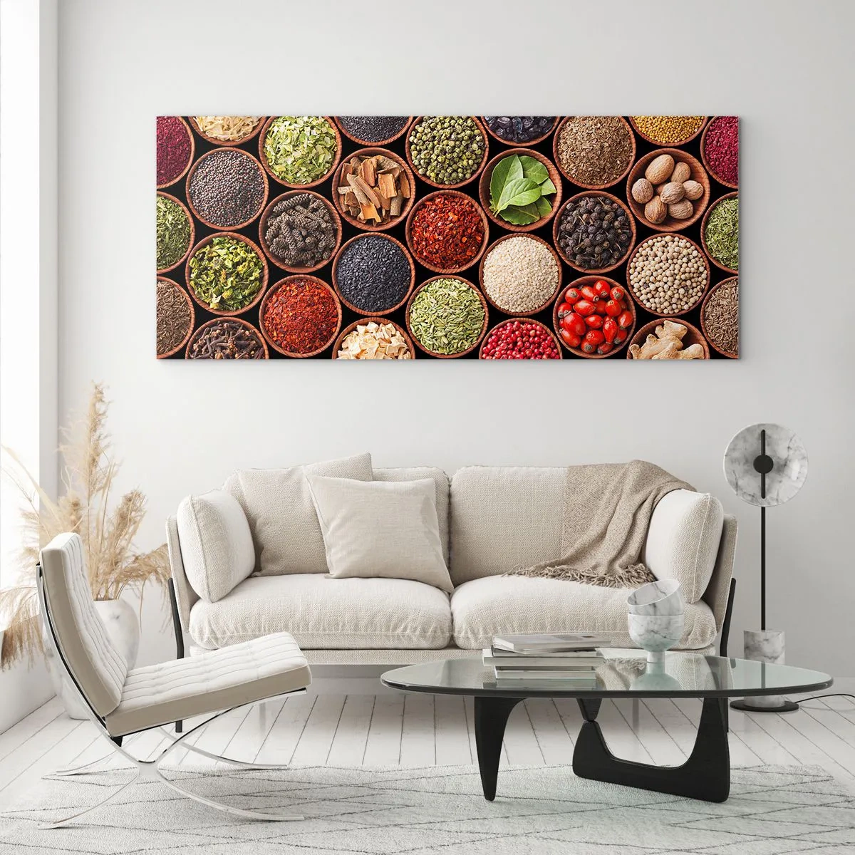 Cuadro sobre vidrio - Impresiones sobre Vidrio - Todos los sabores del mundo - 100x40 cm