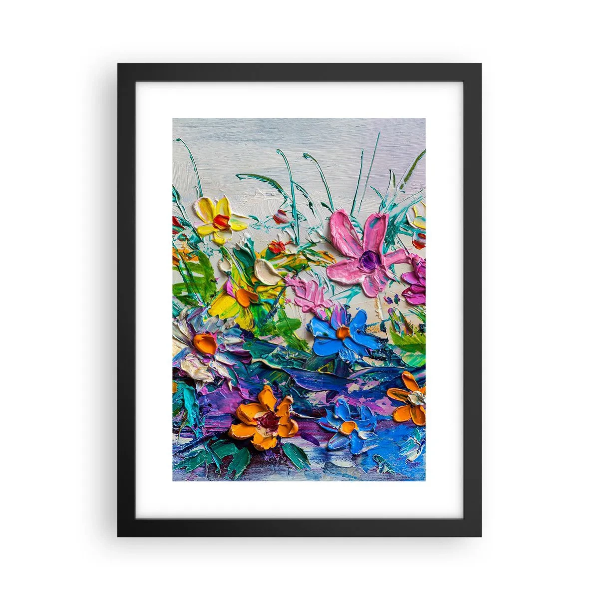 Póster en marco negro - La energía de las flores - 30x40 cm