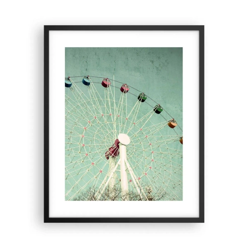 Póster en marco negro - Te invitamos a jugar - 40x50 cm