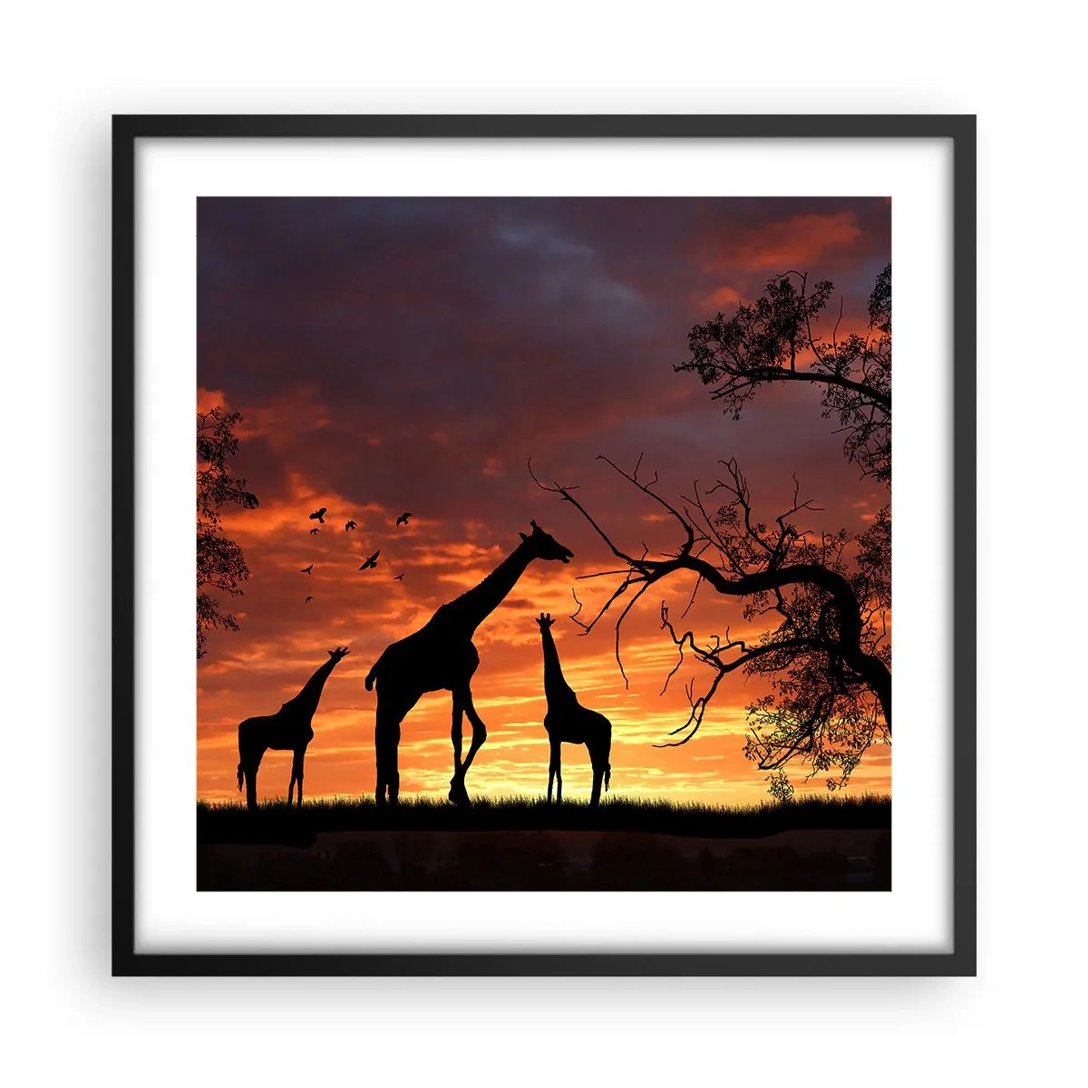 Póster en marco negro - Una pequeña cena con tus seres queridos - 50x50 cm