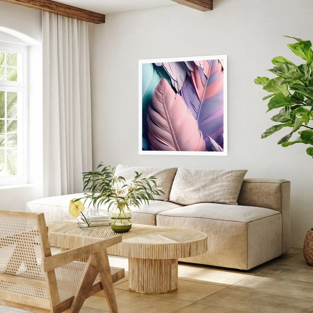 Póster - Pájaro chic - 60x60 cm