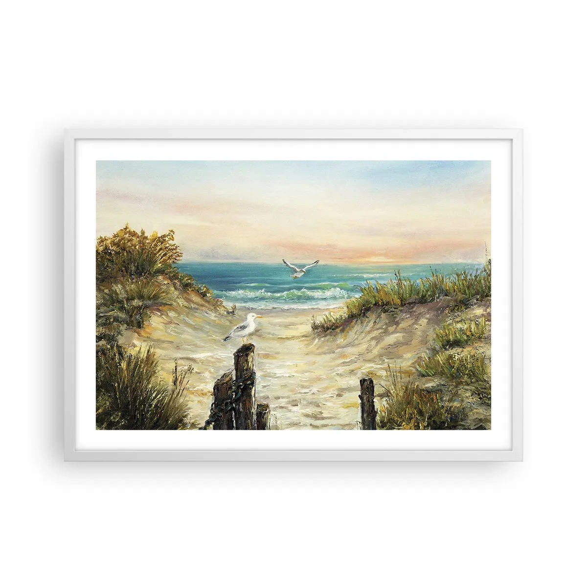 Póster en marco blanco - Un retiro ventoso - 70x50 cm