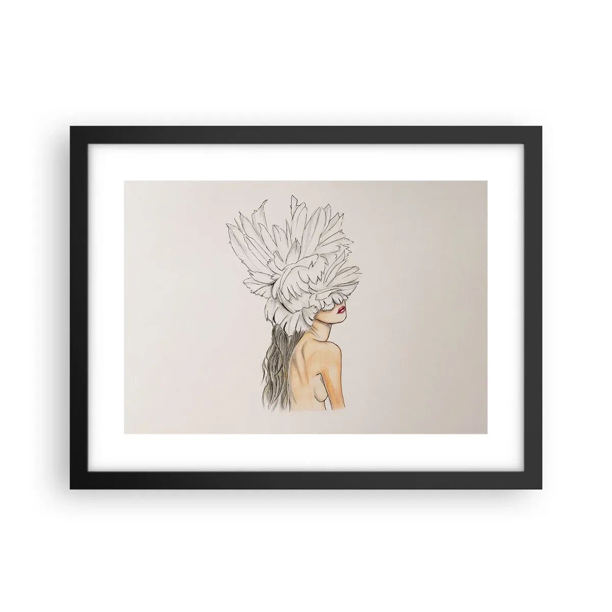 Póster en marco negro - Belleza coronada - 40x30 cm