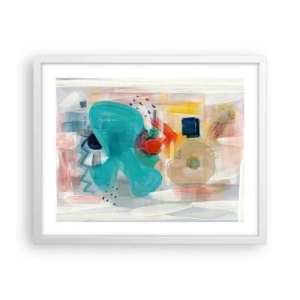 Póster en marco blanco - Un juego de colores - 50x40 cm
