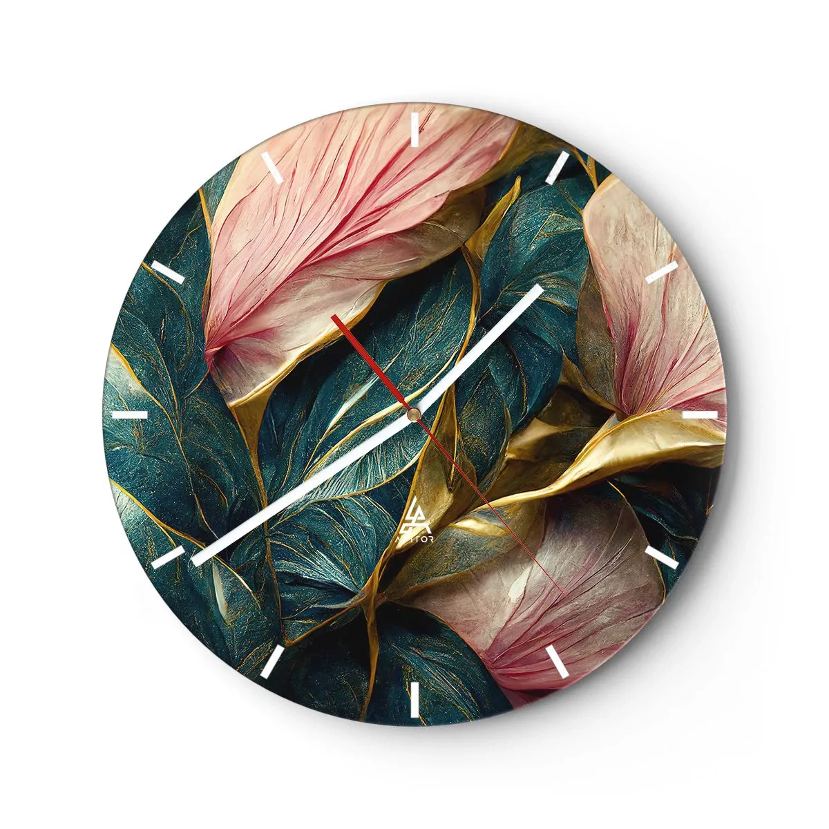 Reloj de pared - Reloj de vidrio - Elegancia y estilo naturales - 40x40 cm