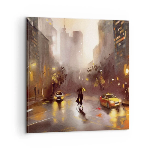 Cuadro sobre lienzo - Impresión de Imagen - En las luces de Nueva York - 60x60 cm