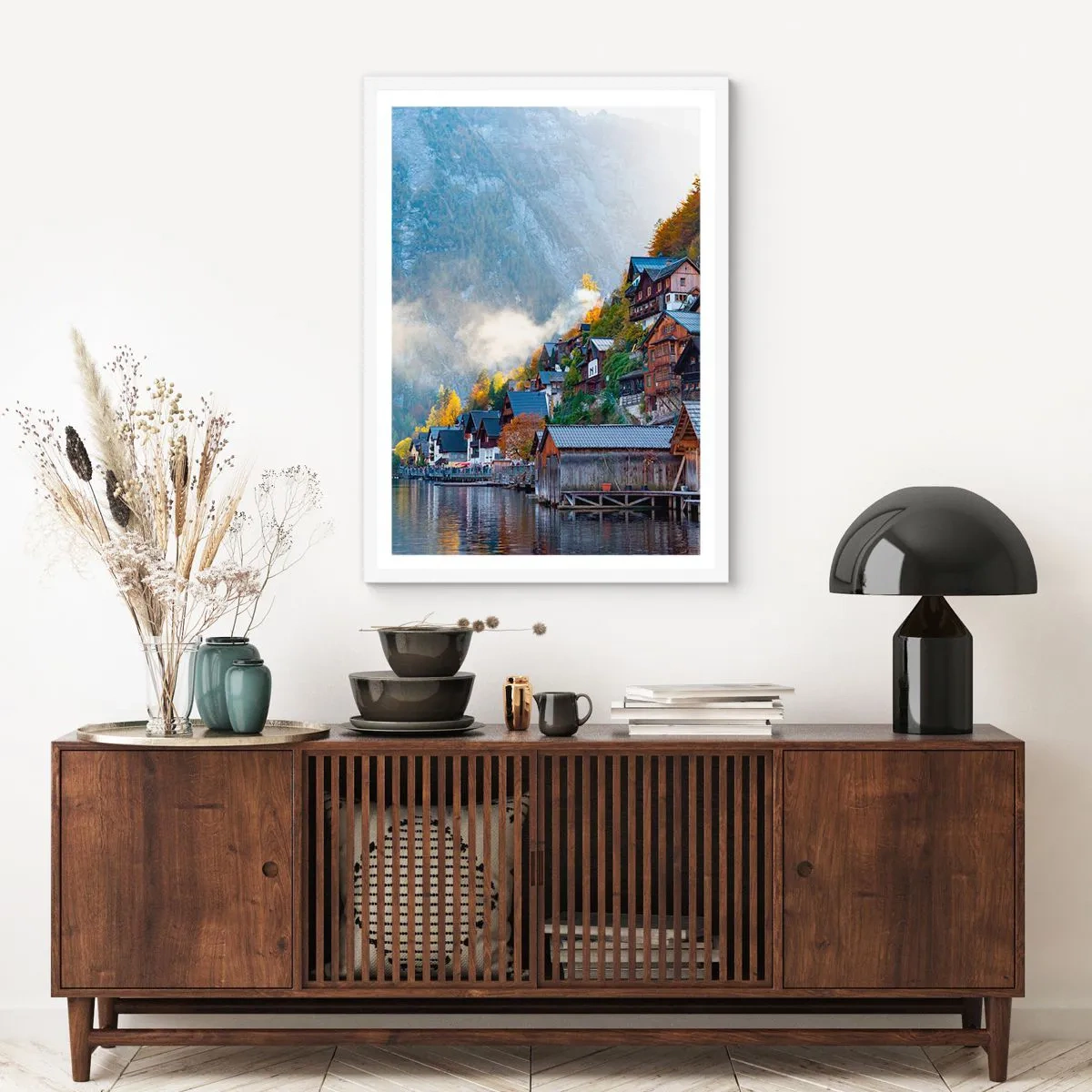 Póster en marco blanco - Ambiente alpino - 61x91 cm