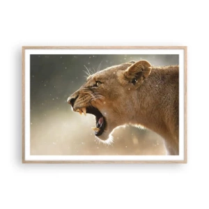 Póster en marco roble claro - Silencio, es mi turno de palabra - 100x70 cm