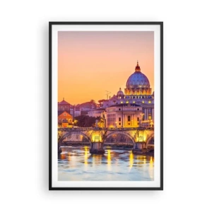 Póster en marco negro - Crepúsculo sobre la Ciudad Eterna - 61x91 cm