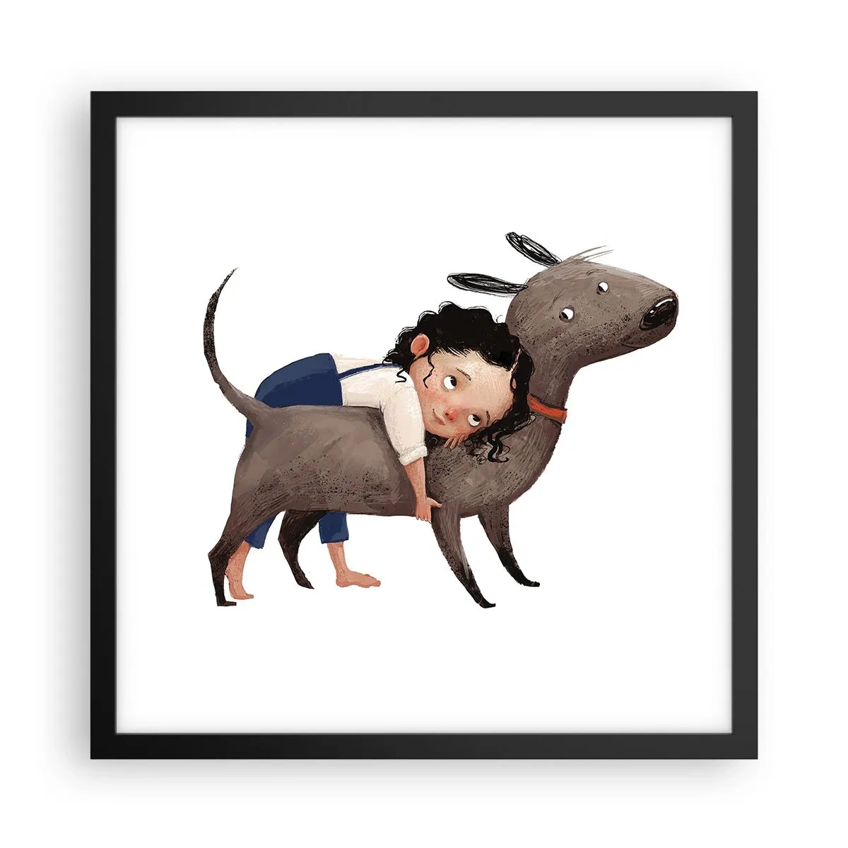 Póster en marco negro - Mejores amigos - 40x40 cm