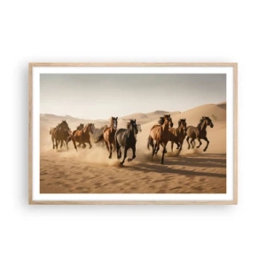 Póster en marco roble claro - Libre como el viento - 91x61 cm