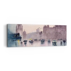 Cuadro sobre lienzo - Impresión de Imagen - En una niebla lluviosa - 90x30 cm