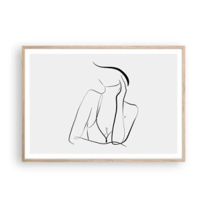 Póster en marco roble claro - En la ola de sueños - 100x70 cm