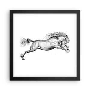 Póster en marco negro - Captura al galope - 30x30 cm