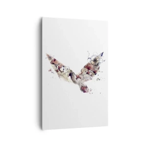 Cuadro sobre lienzo - Impresión de Imagen - Silueta artística de pájaro con patrones geométricos. - 80x120cm - Vagabundo volador - Decoración de pared moderna para salón y dormitorio ARTTOR