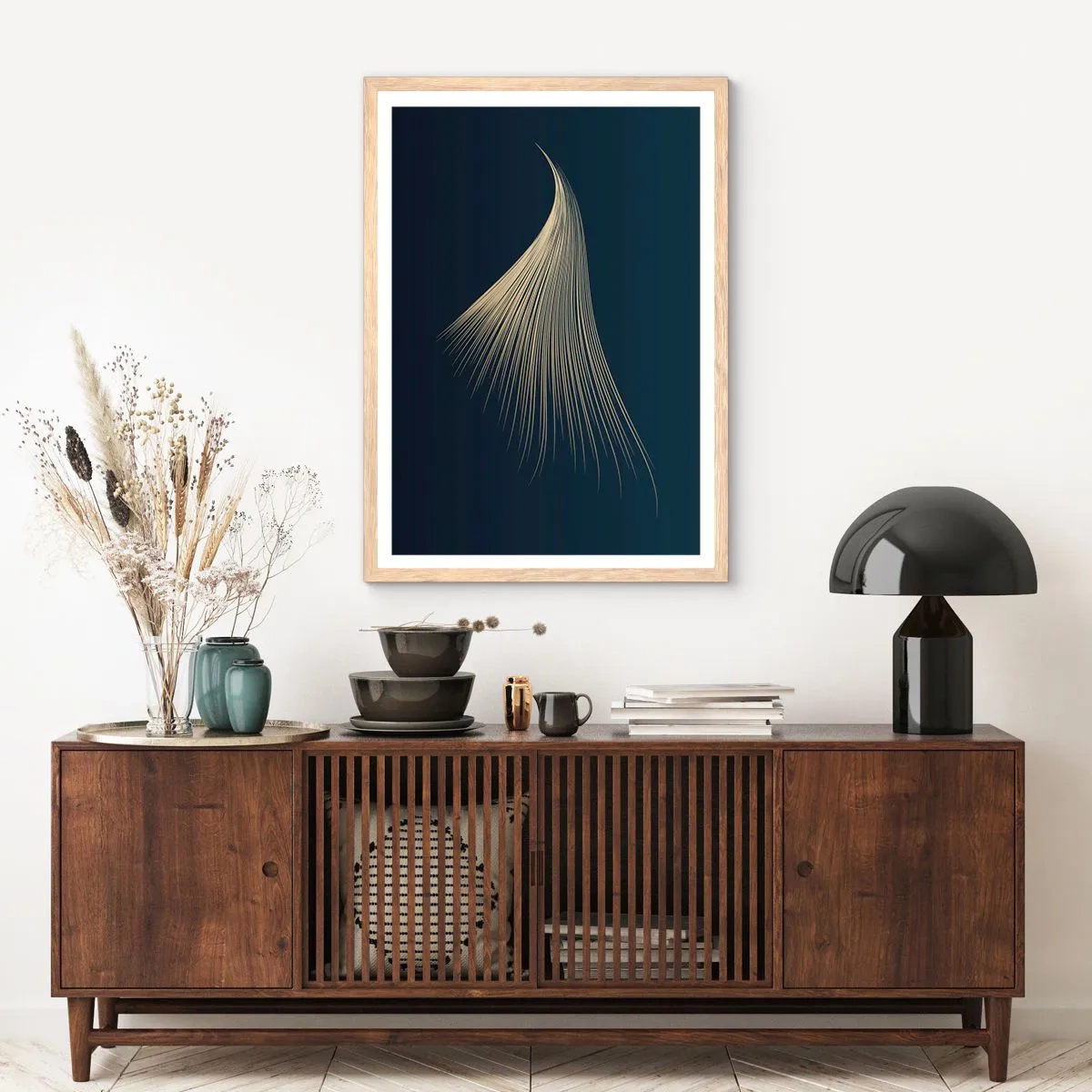 Póster en marco roble claro - Como el cabello de un ángel - 70x100 cm