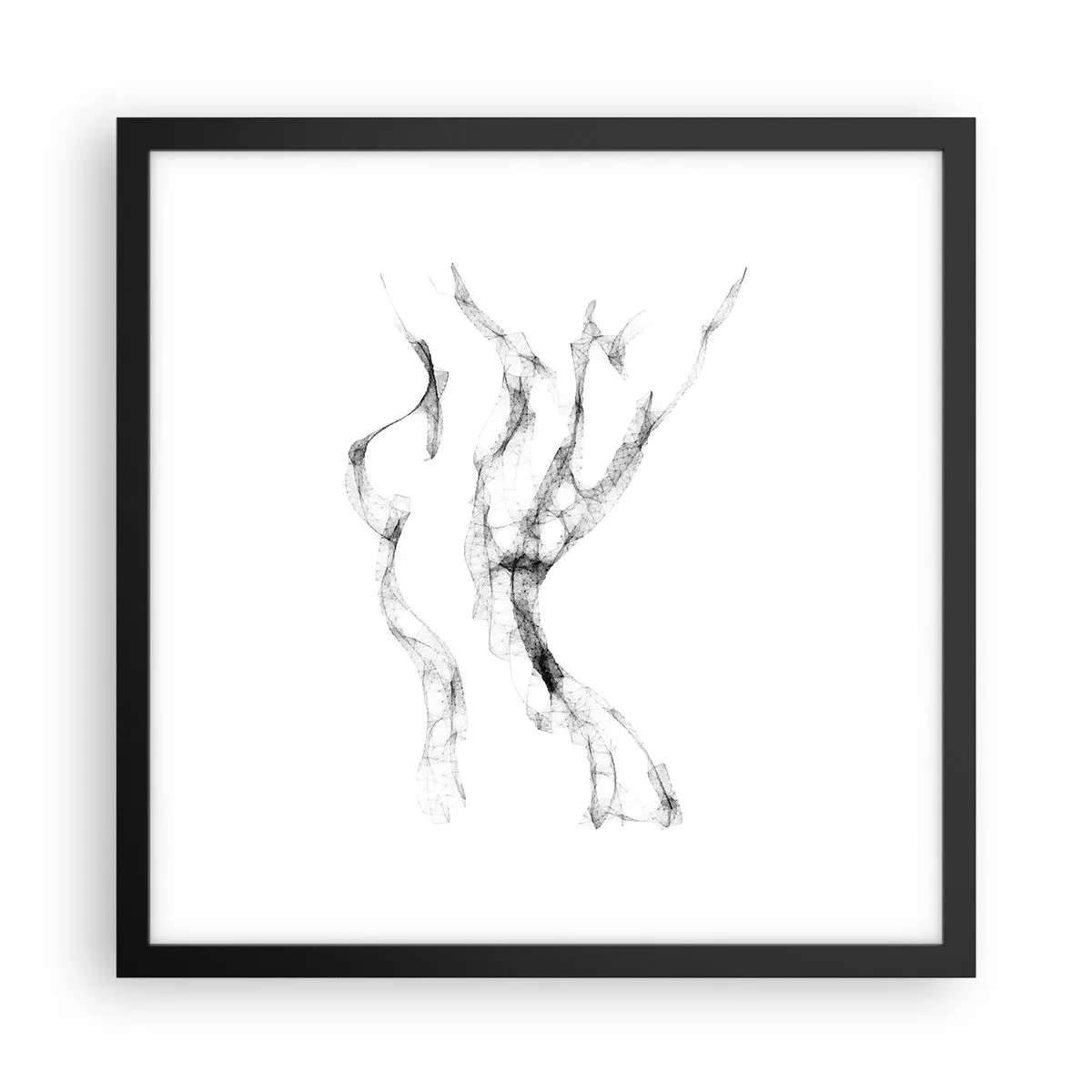 Póster en marco negro - Hermosa y fuerte - 40x40 cm