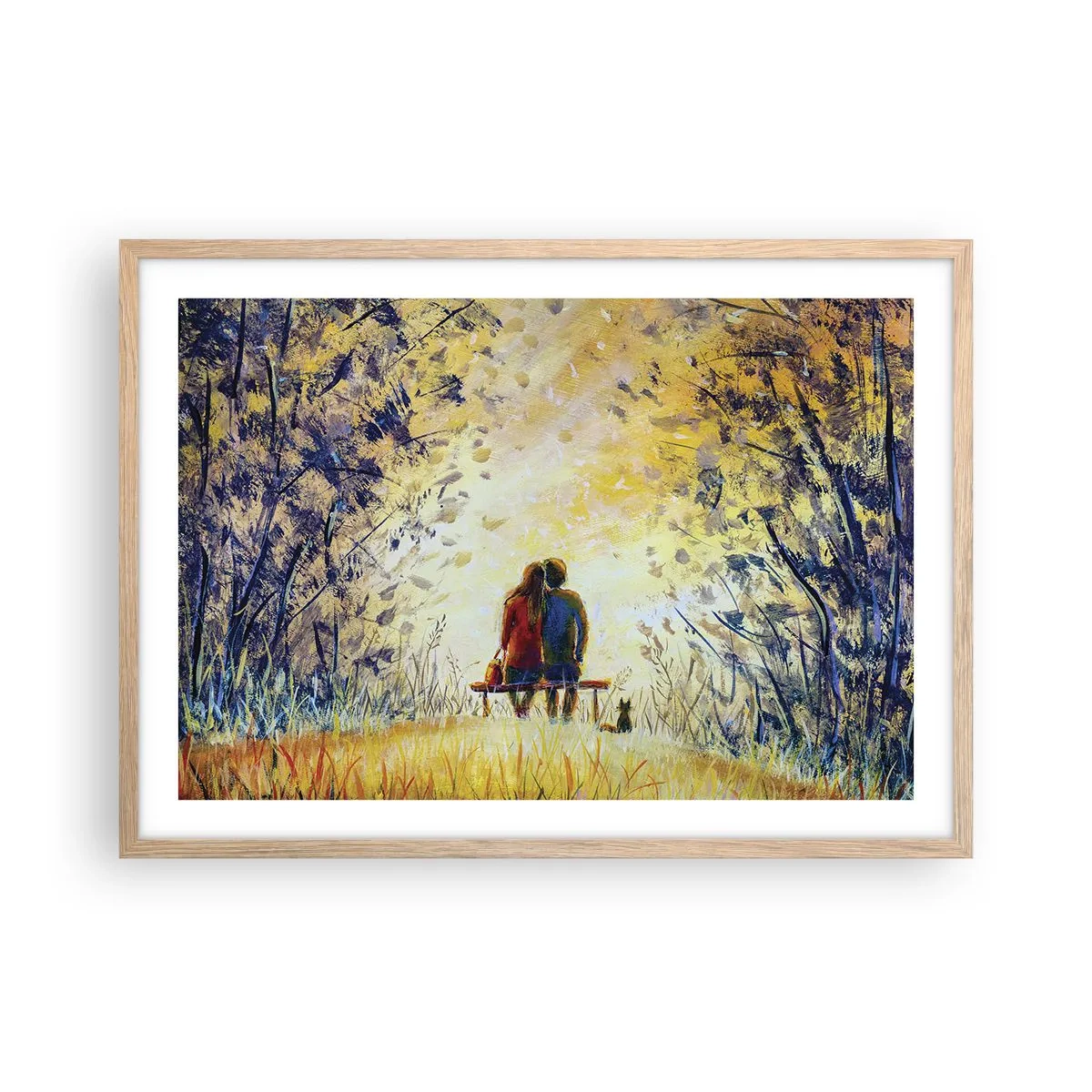 Póster en marco roble claro - Un momento mágico - 70x50 cm