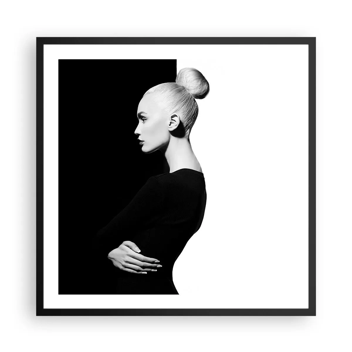 Póster en marco negro - Simplemente femenina - 60x60 cm