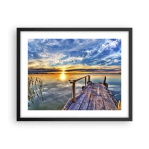 Póster en marco negro - El viento se va a descansar - 50x40 cm