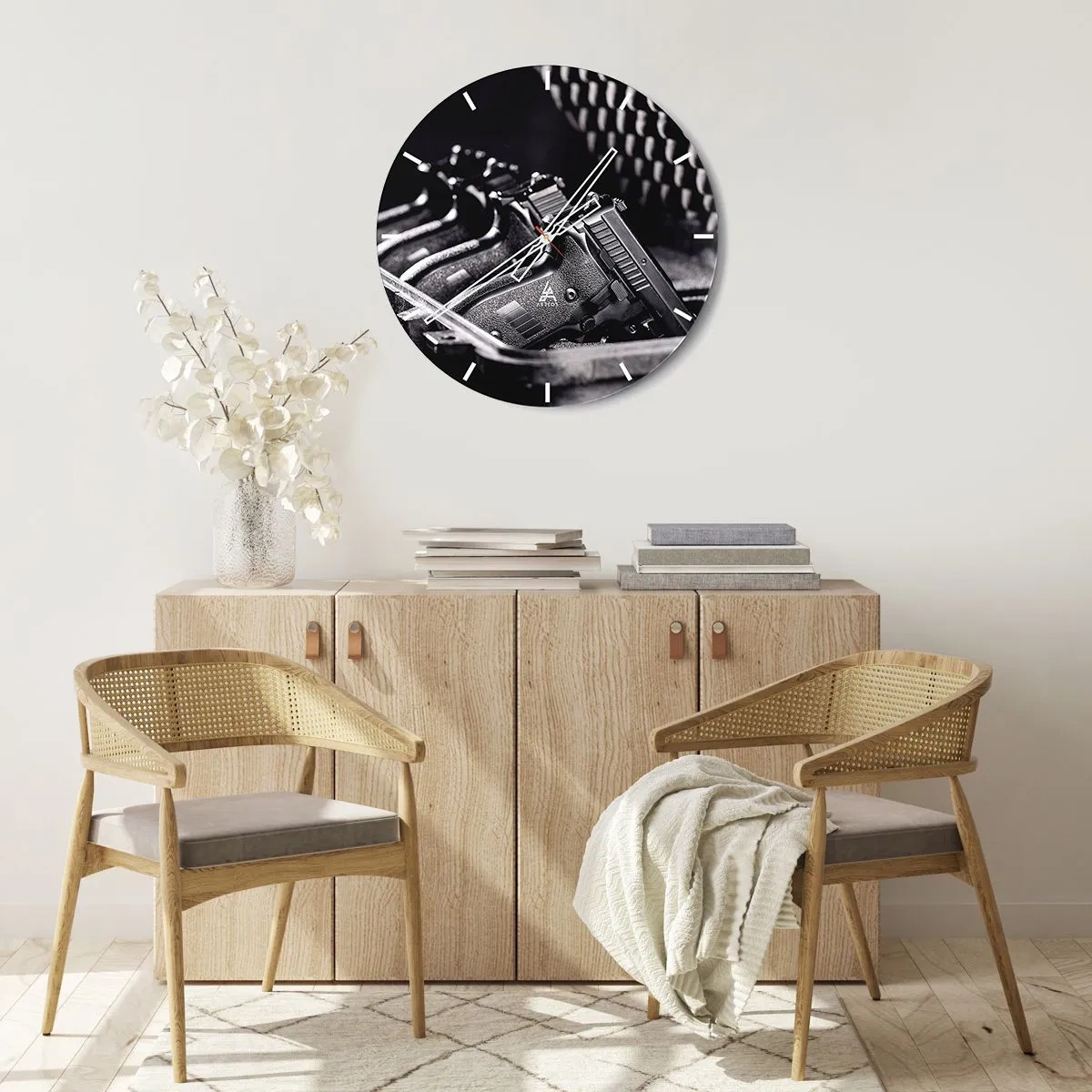 Reloj de pared - Reloj de vidrio - ¡Fuego! - 30x30 cm