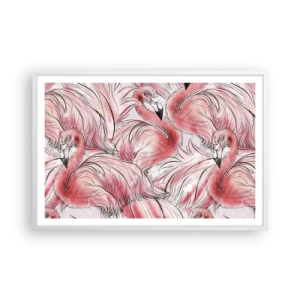 Póster en marco blanco - Ballet de aves - 91x61 cm