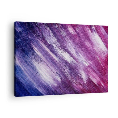 Cuadro sobre lienzo - Impresión de Imagen - Pinceladas abstractas en tonos morados y rosas - 70x50cm - Cuando sopla el viento del sol - Decoración de pared moderna para salón y dormitorio ARTTOR