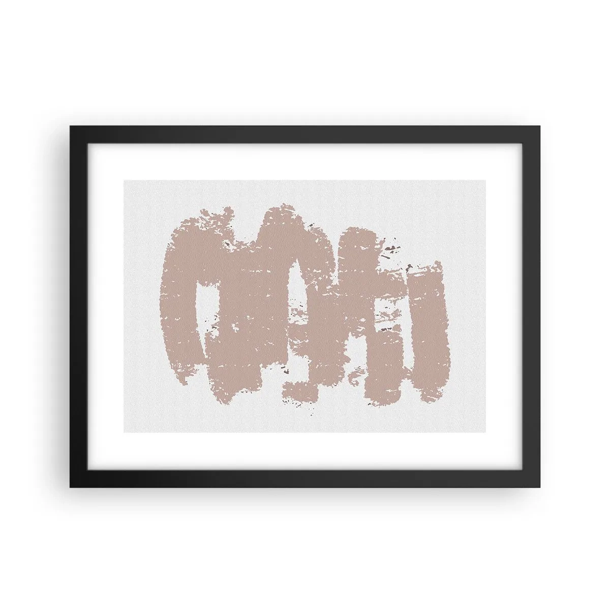 Póster en marco negro - Abstracción en rosa suave - 40x30 cm