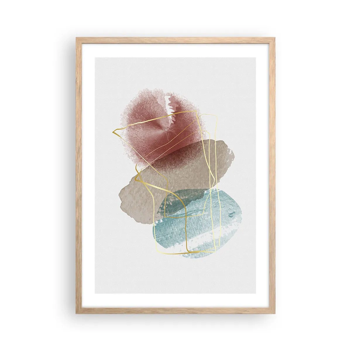 Póster en marco roble claro - Abstracción coral del espacio - 50x70 cm