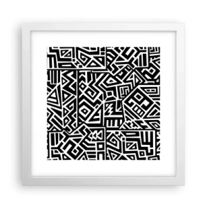 Póster en marco blanco - Composición precolombina - 30x30 cm