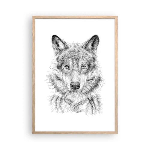 Póster en marco roble claro - Un líder nato - 50x70 cm