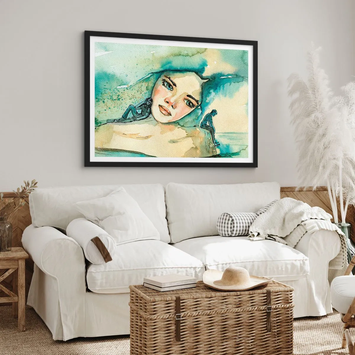 Póster en marco negro - ¿Soy azul? - 91x61 cm